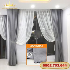 Rèm Cửa Sổ Cửa Đi Chống Nắng Cao Cấp Cản Sáng 96% May Đục Lỗ Giá Rẻ - Ảnh 4