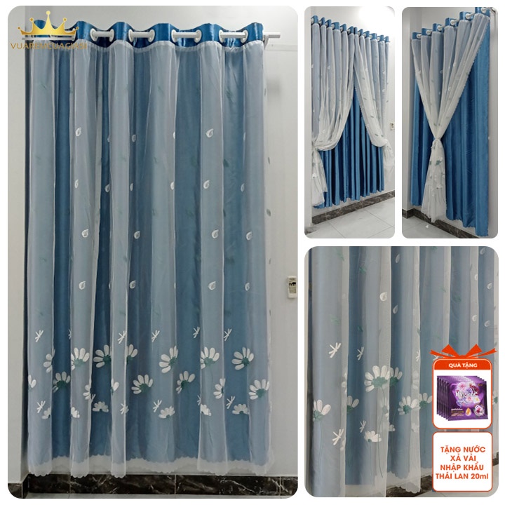 Rèm cửa 2 lớp họa tiết chống nắng trang trí decor nội thất giá rẻ VIP2LORE vuaremgiasi