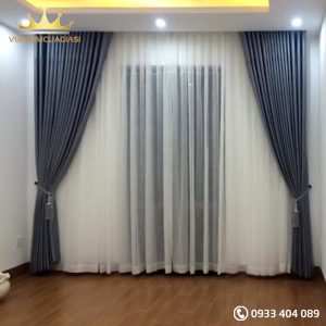 Rèm cửa sổ màu xám đậm chống nắng tốt, màn vải hiện đại trang trí cửa chính đẹp VIP10 Vuaremgiasi - Ảnh 5