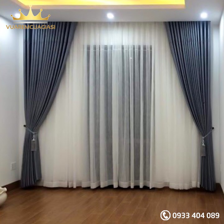 Rèm cửa sổ màu xám đậm chống nắng tốt, màn vải hiện đại trang trí cửa chính đẹp VIP10 Vuaremgiasi - Ảnh 5