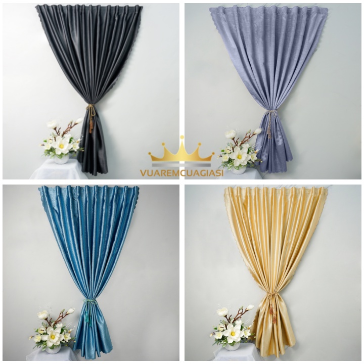 Rèm Cửa Sổ Dán Tường Chống Nắng Chất Liệu Vải Gấm Dệt 3d Decor Phòng Ngủ VUAREMGIASI