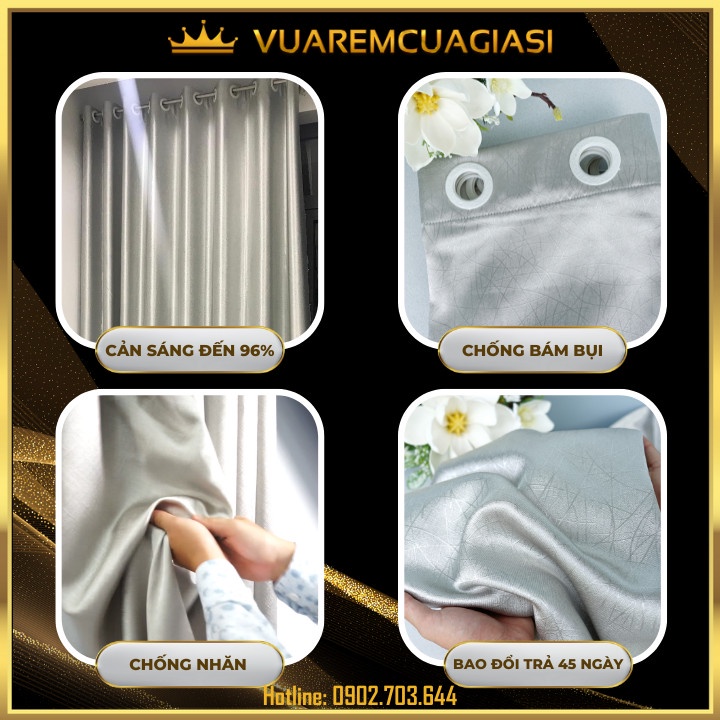 Rèm Cửa Xám Trắng May Rido, Ore đục Lỗ, Dán Tường Dùng Trang Trí Nhà ...