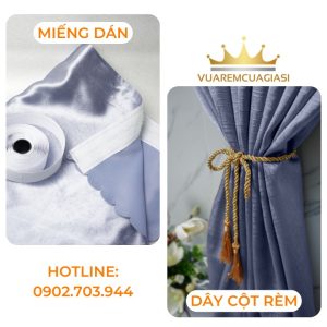 Rèm cửa xám nhạt may rido, ore đục lỗ, dán tường dùng trang trí nhà cửa chính, vải màn cửa sổ - Ảnh 7
