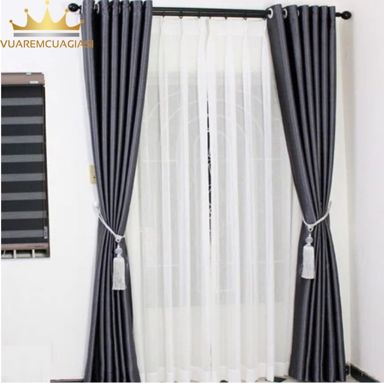 Rèm cửa xám đậm may rido