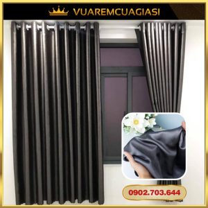 Rèm cửa sổ màu xám đậm chống nắng tốt, màn vải hiện đại trang trí cửa chính đẹp VIP10 Vuaremgiasi - Ảnh 3