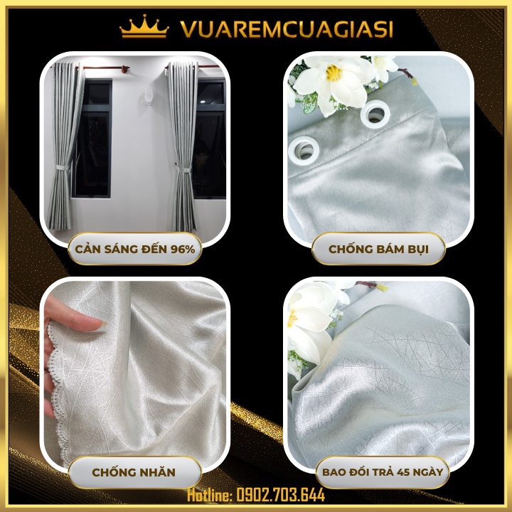 Rèm cửa sổ đẹp giá rẻ chống nắng tốt, màn vải treo cửa phòng ngủ phù hợp trag trí decor VIP02 Vuaremgiasi - Ảnh 4
