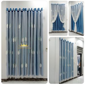 Rèm cửa 2 lớp họa tiết lá trang trí cửa sổ cửa chính trang trí nội thất siêu đẹp VIPORE2LH vuaremgiasi - Ảnh 3