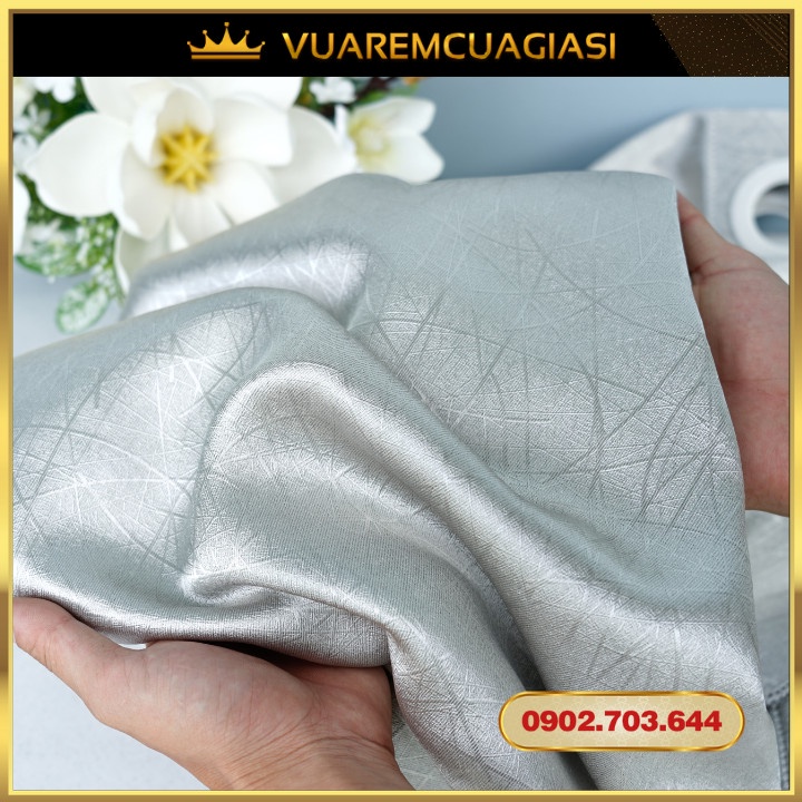 Rèm Cửa Xám Trắng May Rido, Ore đục Lỗ, Dán Tường Dùng Trang Trí Nhà ...