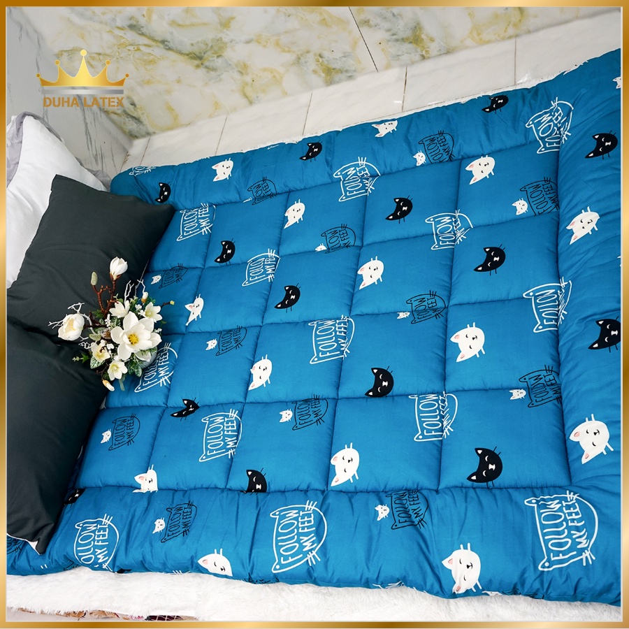 Nệm topper hàng loại 1 họa tiết Mèo Xanh