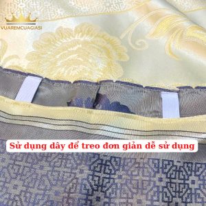 Rèm cửa sổ thổ cẩm Xám Ghi Vintage hoặc trang trí decor cửa chính phòng khách, phòng ngủ Vuaremgiasi - Ảnh 5