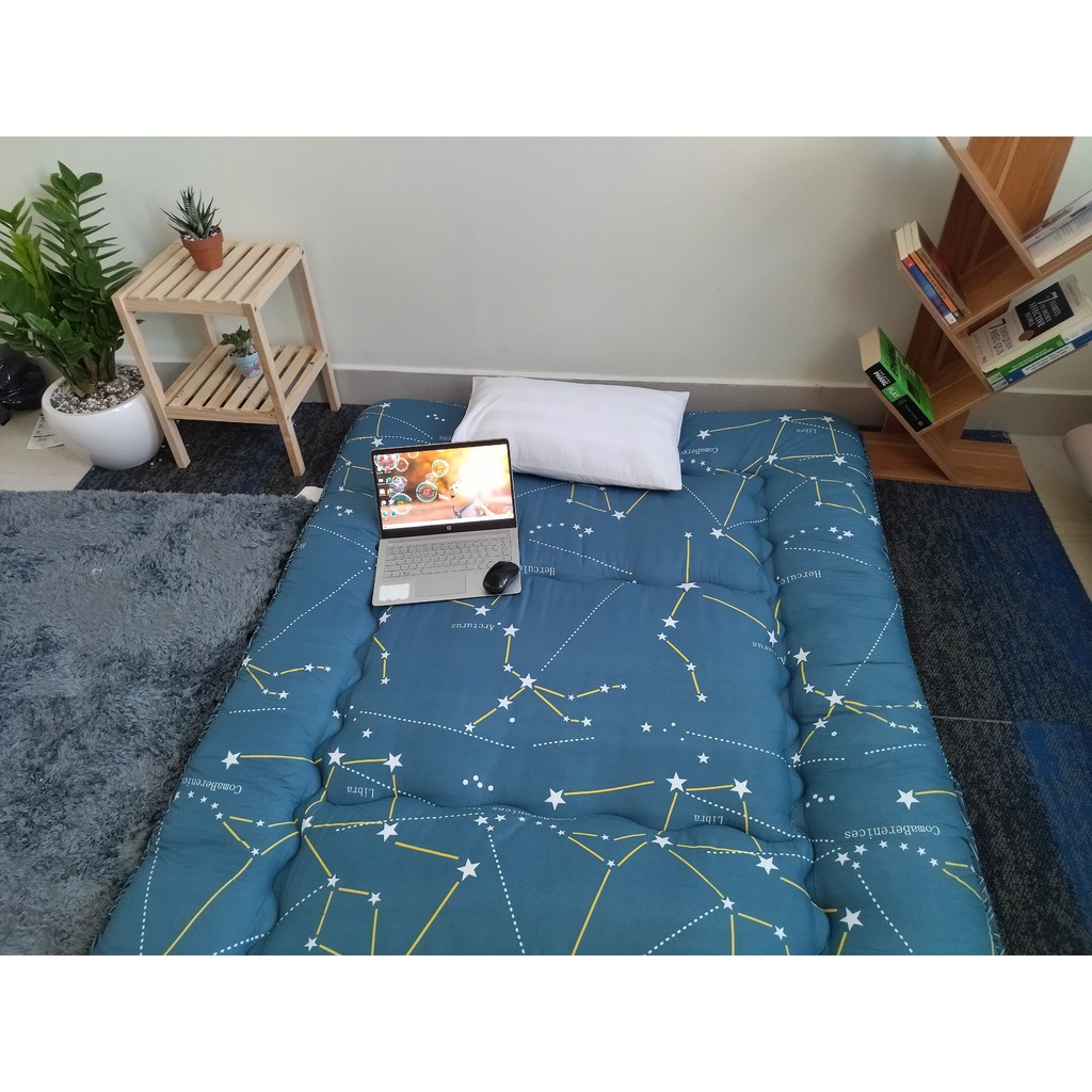 Nệm topper loại 1 màu Xanh Sao dày 9cm tấm đệm bông Micro siêu thoáng khí ấm vào đông mát vào hè Vuaremgiasi - Ảnh 2