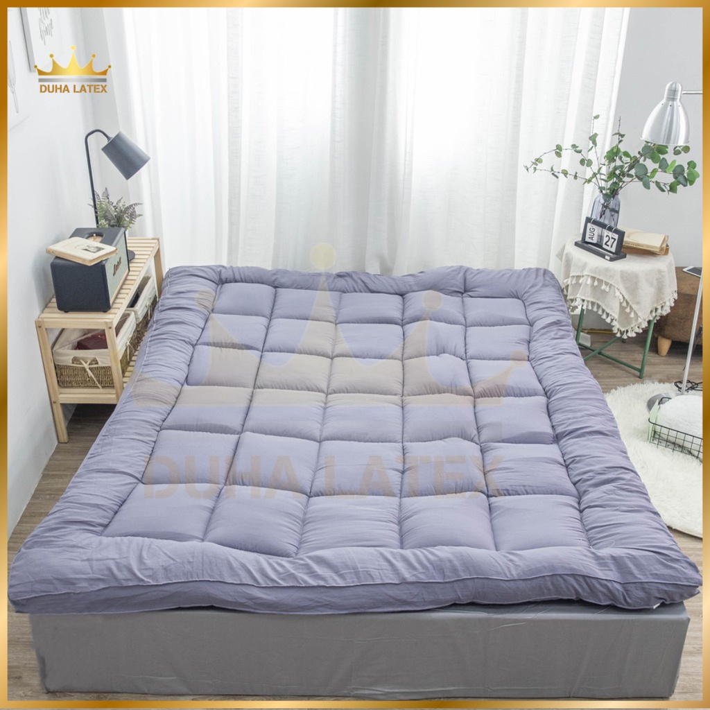 Nệm Topper Màu Xám Trơn Siêu Tiện Lợi Hàng Loại 1 Đường May Chắc Chắn Tỉ Mỉ Đầy Đủ Kích Thước DUHA LATEX - Ảnh 3