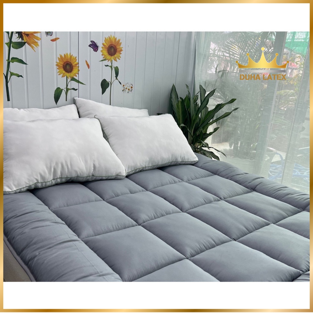 Nệm Topper Màu Xám Trơn Siêu Tiện Lợi Hàng Loại 1 Đường May Chắc Chắn Tỉ Mỉ Đầy Đủ Kích Thước DUHA LATEX - Ảnh 2