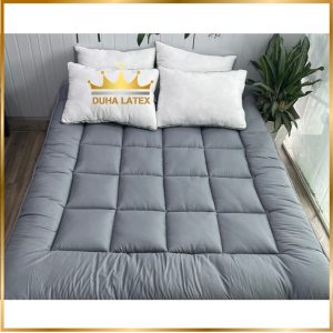 Nệm Topper Màu Xám Trơn Màu Xanh Than Siêu Tiện Lợi Hàng Loại 1 Đường May Chắc Chắn Tỉ Mỉ Đầy Đủ Kích Thước DUHA LATEX