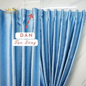 rèm cửa sổ màu xanh biển dịu mát 1 lớp vải chống nắng cao cấp VIP18