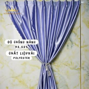rèm cửa sổ màu xám nhạt 1 lớp vải chống nắng chống xước VIP19