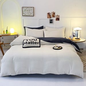 Bộ chăn ga gối 4 món Cotton Tici màu Xanh Than nhiều sự lựa chọn, đầy đủ kích thước Duhalatexstore AL1-7 - Ảnh 4