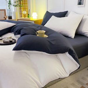 Bộ chăn ga gối 4 món Cotton Tici màu Xanh Than nhiều sự lựa chọn, đầy đủ kích thước Duhalatexstore AL1-7 - Ảnh 5