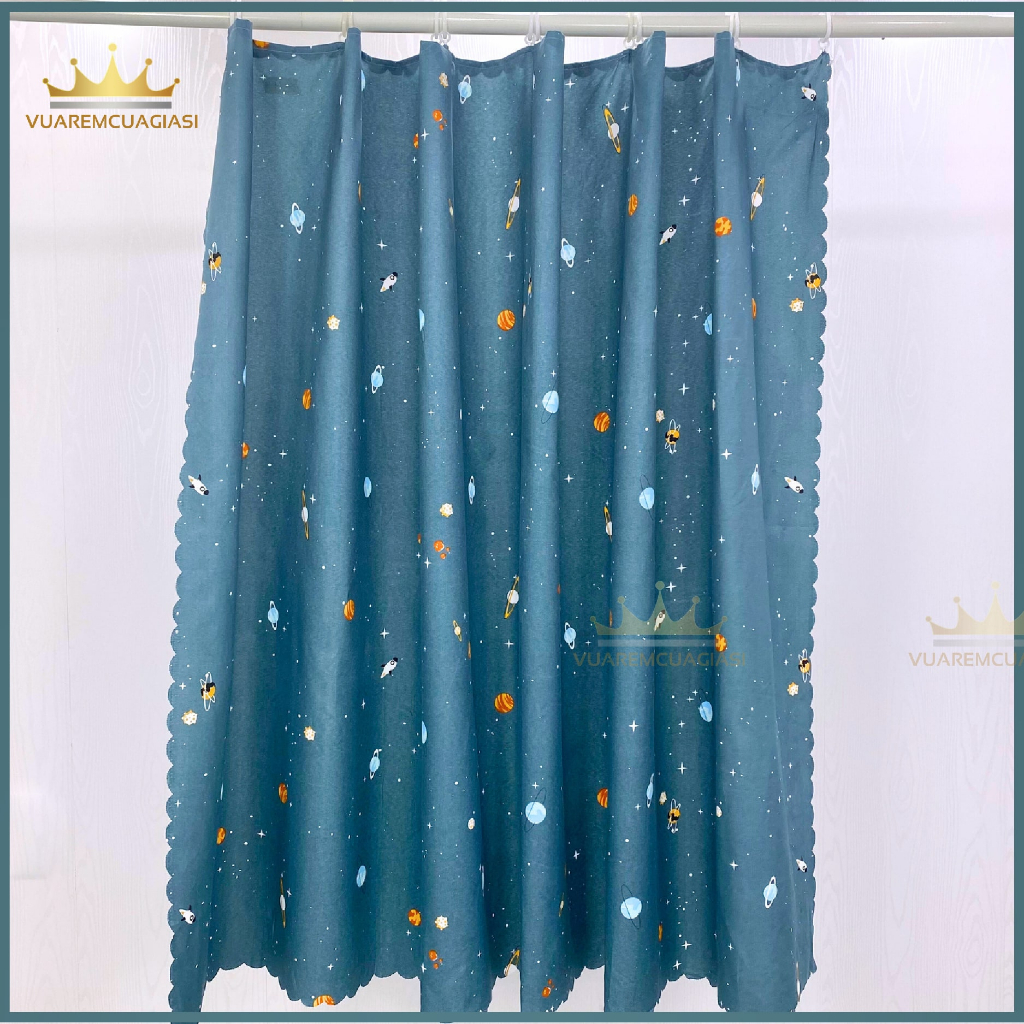 Rèm cửa treo móc rido trang trí họa tiết Vũ Trụ và thanh không khoan dễ dàng sử dụng decor phòng RDK07 Vuaremgiasi - Ảnh 3