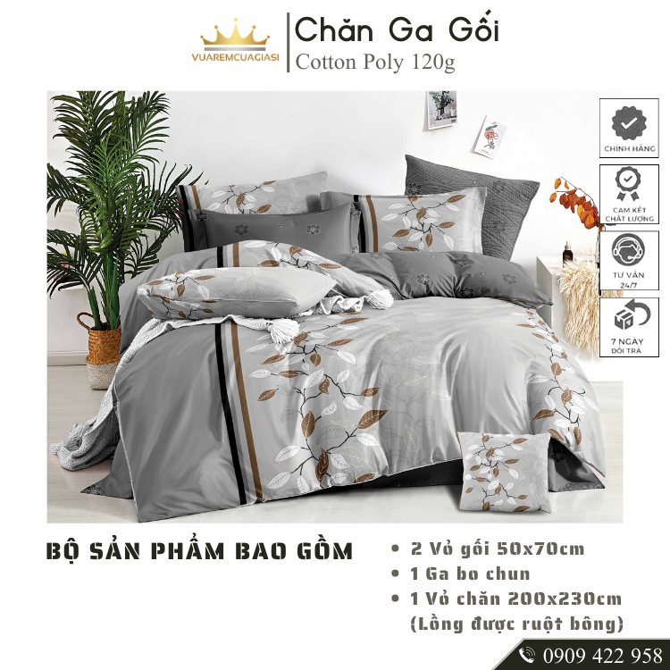 Bộ 5 món Cotton PL120g ruột chăn chần bông, phù hợp cho giường nệm đệm decor trang trí phòng ngủ PLCHANBONG - Ảnh 6