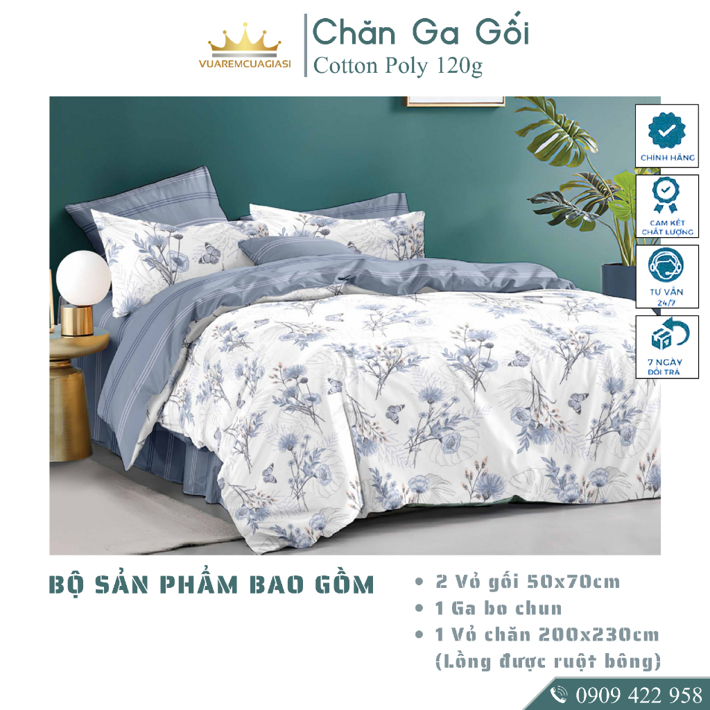 Bộ 5 món Cotton PL120g ruột chăn chần bông, phù hợp cho giường nệm đệm decor trang trí phòng ngủ PLCHANBONG - Ảnh 7
