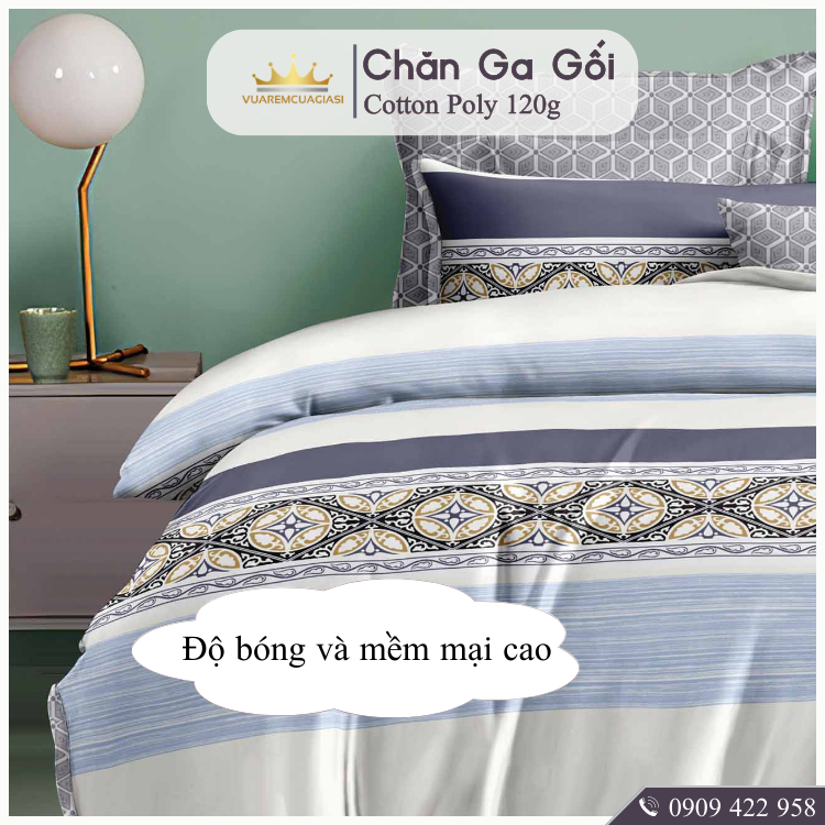 Bộ chăn ga gối 5 món CottonAL1-3-11 dành cho nệm giường decor trang trí phòng ngủ, vỏ chăn hoặc chăn chần bông vuarem - Ảnh 7