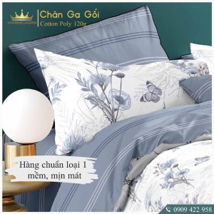 Bộ chăn ga gối 5 món CottonAL1-3-10 dành cho nệm giường decor trang trí phòng ngủ, vỏ chăn hoặc chăn chần bông nhiều siz - Ảnh 4