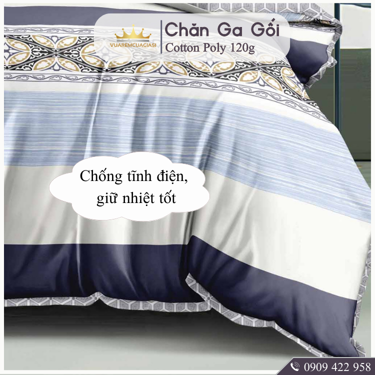 Bộ chăn ga gối 5 món CottonAL1-3-11 dành cho nệm giường decor trang trí phòng ngủ, vỏ chăn hoặc chăn chần bông vuarem - Ảnh 5