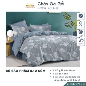 Bộ chăn ga gối 5 món Cotton AL2-3-4 dành cho nệm giường decor trang trí phòng ngủ vỏ chăn hoặc chăn chần bông nhiều size