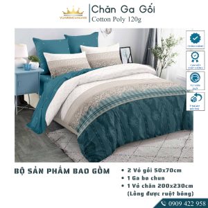 Bộ chăn ga gối 5 món Cotton AL1-3-9 dành cho nệm giường decor trang trí phòng ngủ decor phòng vỏ chăn hoặc chăn chần bôn