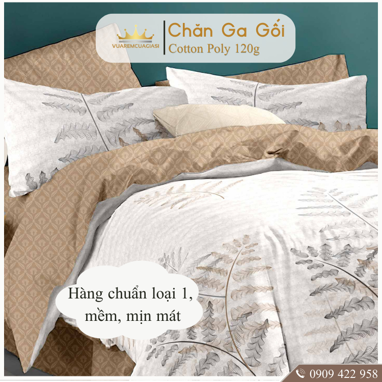 Bộ chăn ga gối 5 món CottonAL02-3-6 dành cho nệm giường decor trang trí phòng ngủ decor phòng, vỏ chăn hoặc chăn chần bô - Ảnh 4