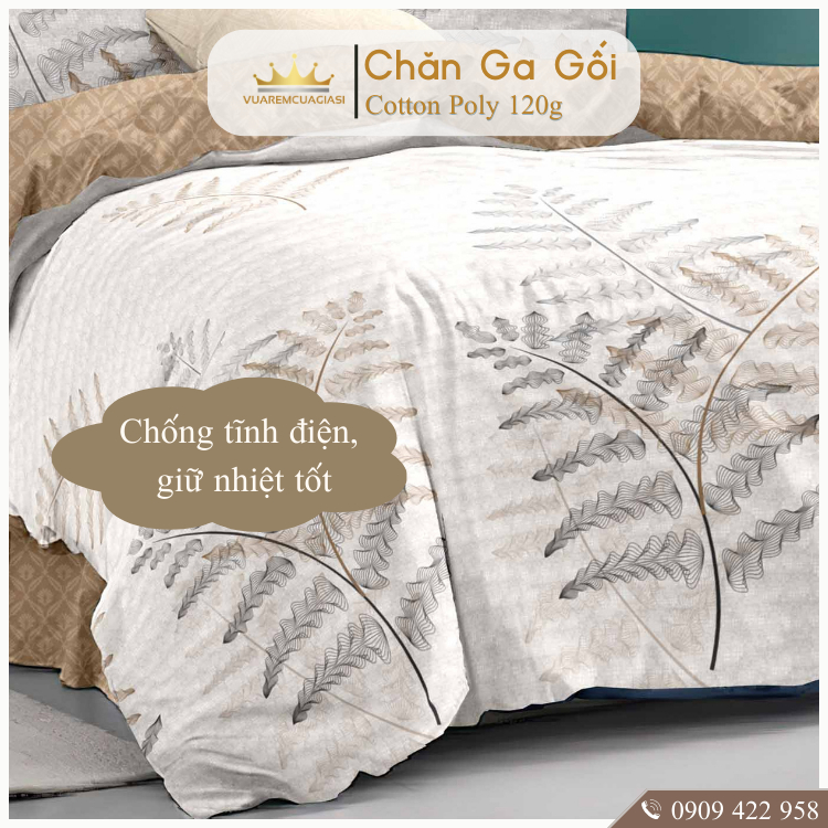 Bộ chăn ga gối 5 món CottonAL02-3-6 dành cho nệm giường decor trang trí phòng ngủ decor phòng, vỏ chăn hoặc chăn chần bô - Ảnh 6