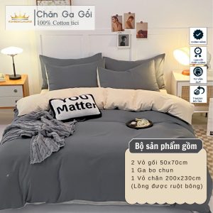 Bộ chăn ga gối 4 món Cotton Tici nhiều màu sắc nhiều sự lựa chọn, đầy đủ kích thước Duhalatexstore - Ảnh 3