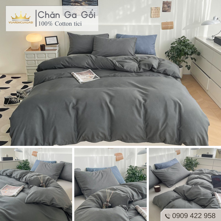 Bộ chăn ga gối 4 món Cotton Tici nhiều màu sắc nhiều sự lựa chọn