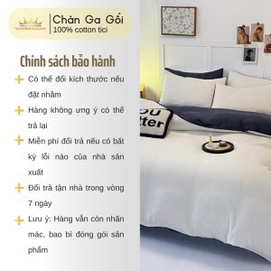 Bộ chăn ga gối 4 món Cotton Tici màu Xanh Than nhiều sự lựa chọn, đầy đủ kích thước Duhalatexstore AL1-7 - Ảnh 3