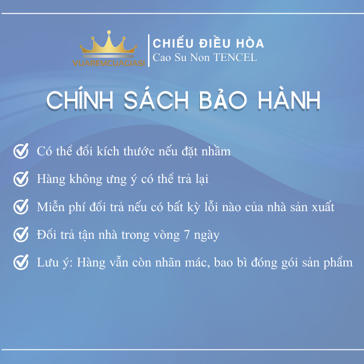 Chiếu Điều Hòa Vải Tencel Xanh Dương Trơn Cao Su Non bo chun chân cao 35cm, hàng loại 1 nặng và dày trang trí - Ảnh 3