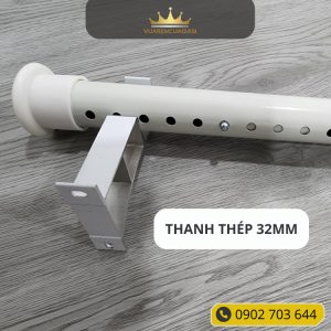 Thanh treo rèm cửa khoan tường thép 3.2mm lắp ráp gọn