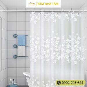 Rèm nhà tắm DÀY và thanh không khoan tường