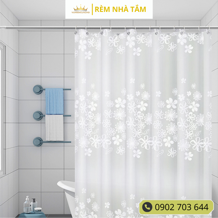 Rèm nhà tắm DÀY và thanh không khoan tường