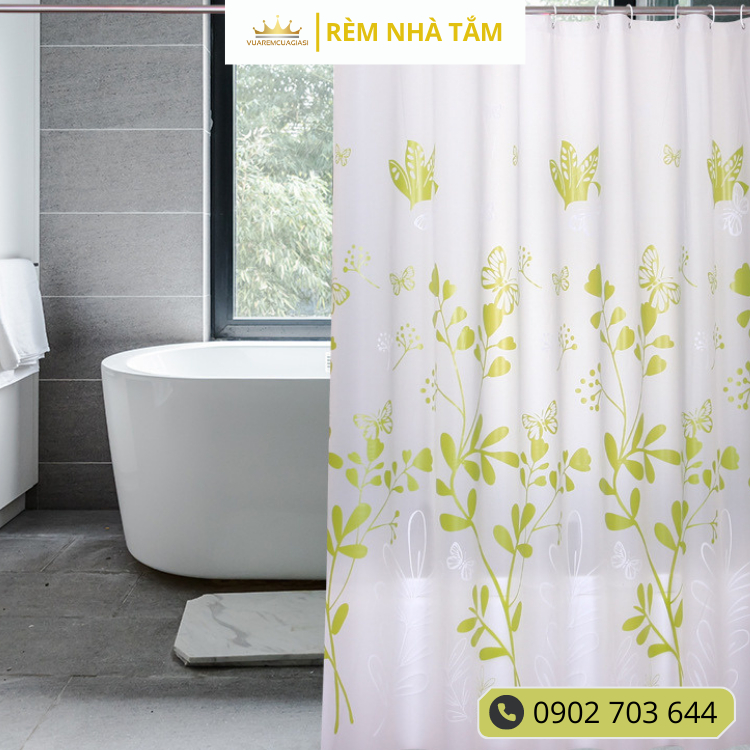 Rèm nhà tắm DÀY và thanh không khoan tường