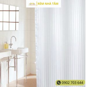 Rèm nhà tắm DÀY và thanh không khoan tường