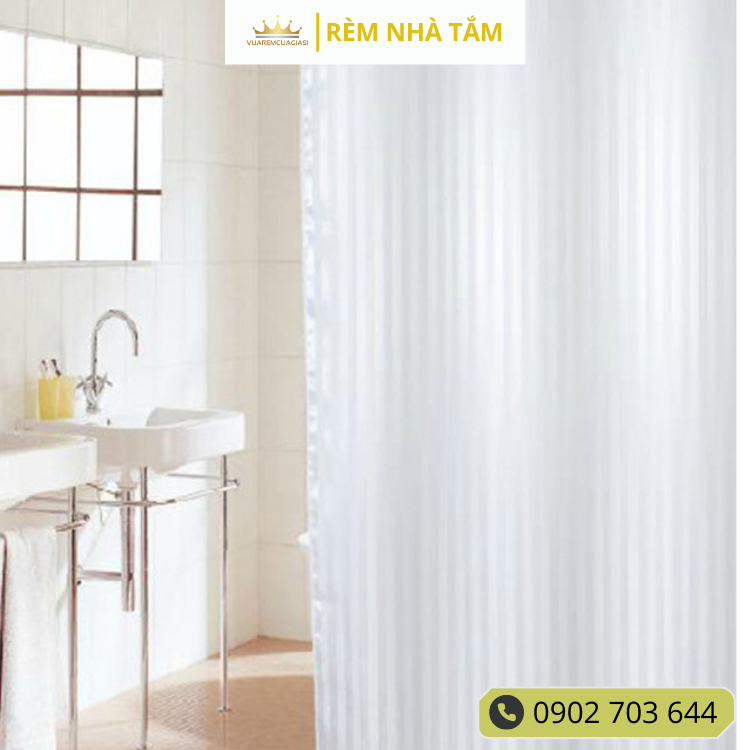 Rèm nhà tắm DÀY và thanh không khoan tường