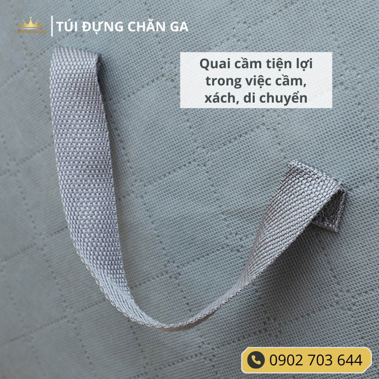 Túi Đựng Quần Áo, Chăn Màn, Mền Gối màu Xám Trơn - Hộp Vải Đựng Đồ Đa Năng Chống Thấm Nước, Xếp Gọn vuaremgiasi - Ảnh 5