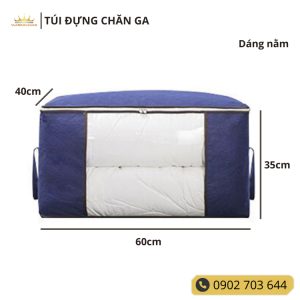 Mền Gối màu Xanh Dương Đậm - Hộp Vải Đựng Đồ Đa Năng Chống Thấm Nước