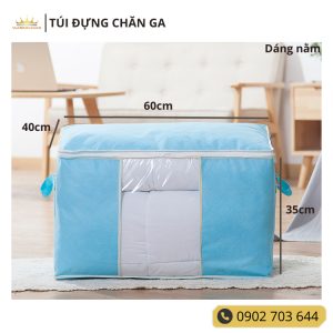 Mền Gối màu Xanh Dương Nhạt - Hộp Vải Đựng Đồ Đa Năng Chống Thấm Nước
