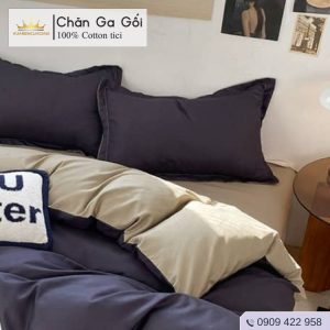 Bộ chăn ga gối 4 món Cotton Tici màu Tím Than Al2-1 nhiều sự lựa chọn đầy đủ kích thước Duhalatexstore Al2-1 vuaremgiasi - Ảnh 5