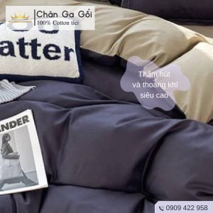 Bộ chăn ga gối 4 món Cotton Tici màu Tím Than Al2-1 nhiều sự lựa chọn đầy đủ kích thước Duhalatexstore Al2-1 vuaremgiasi - Ảnh 6