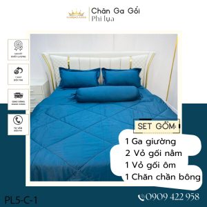 Bộ chăn ga gối Phi lụa hàng loại 1
