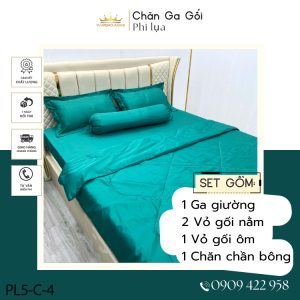 Bộ chăn ga gối Phi lụa hàng loại 1