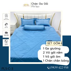 Bộ chăn ga gối Phi lụa hàng loại 1
